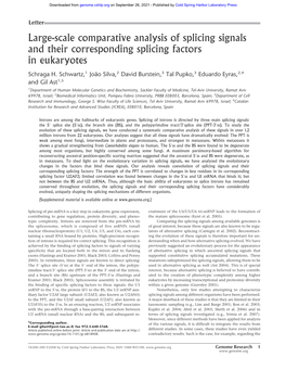 Large-Scale Comparative Analysis of Splicing Signals and Their Corresponding Splicing Factors in Eukaryotes