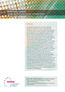 Bittersweet Cookies. Some Security and Privacy Considerations