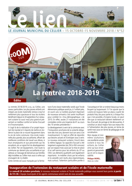 La Rentrée 2018-2019 Édito