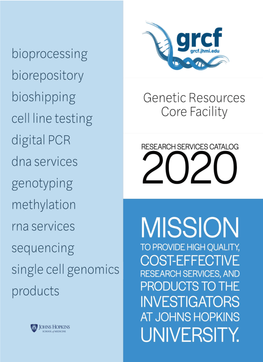 2020 GRCF Research Services Catalog