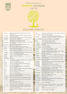 Events Calendar 2019 Culture Events