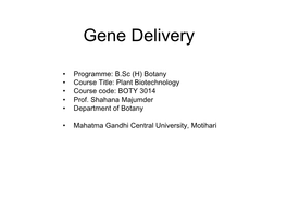 Gene Delivery