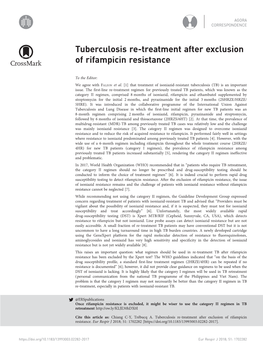 Tuberculosis Re-Treatment After Exclusion of Rifampicin Resistance