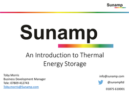 An Introduction to Thermal Energy Storage