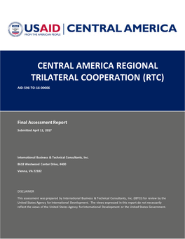 Central America Regional Trilateral Cooperation (Rtc) Aid-596-To-16-00006