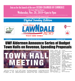 UWF Aldermen Announce Series of Budget Town Halls on Revenue, Spending Proposals