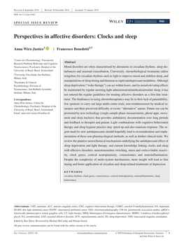 Perspectives in Affective Disorders: Clocks and Sleep