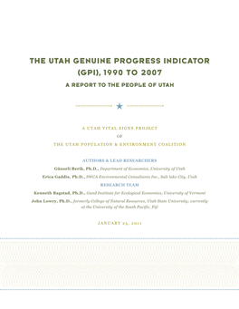 GPI), 1990 to 2007 Ar Repo T to the People of Utah