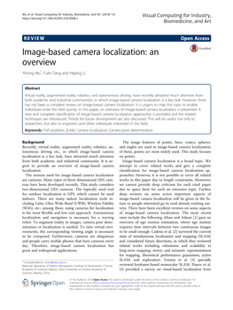 Image-Based Camera Localization: an Overview Yihong Wu*, Fulin Tang and Heping Li