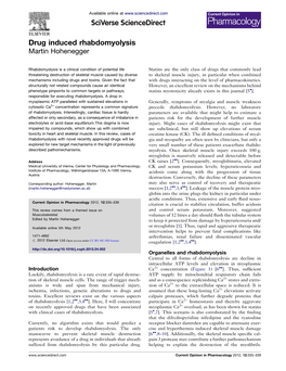 Drug Induced Rhabdomyolysis