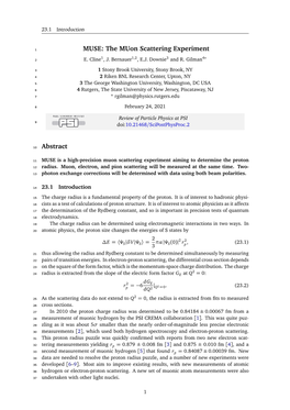 The Muon Scattering Experiment Abstract