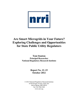 Are Smart Microgrids in Your Future? Exploring Challenges and Opportunities for State Public Utility Regulators