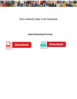 Port Authority New York Schedule