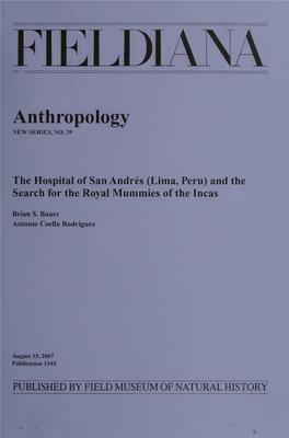 The Hospital of San Andrés (Lima, Peru)