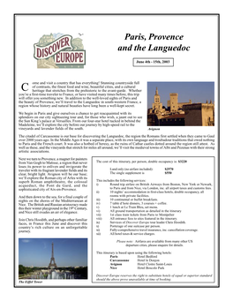 Paris, Provence and the Languedoc