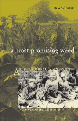 A Most Promising Weed a History of Tobacco Farming and Labor in Colonial Zimbabwe, 1890‒1945