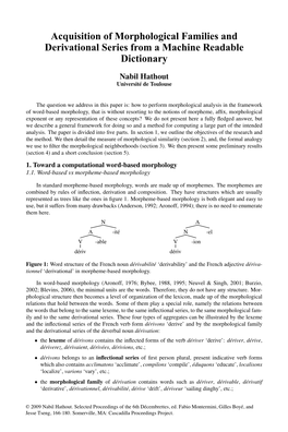 Acquisition of Morphological Families and Derivational Series from a Machine Readable Dictionary