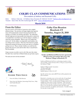 Colby Clan Newsletter