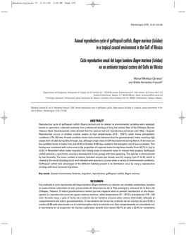 Annual Reproductive Cycle of Gafftopsail Catfish,Bagre Marinus