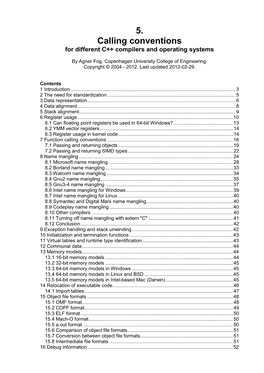 Calling Conventions for Different C++ Compilers and Operating Systems