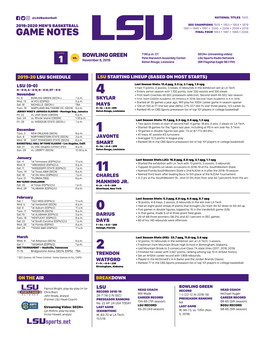 Game Notes Final Four 1953 • 1981 • 1986 • 2006