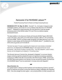 Aerocore 2 for NVIDIA® Jetson™