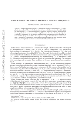 Arxiv:2003.07266V2 [Math.AC]