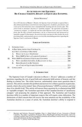 199 an Action on the Equities: Re