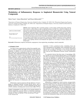 Modulation of Inflammatory Response to Implanted Biomaterials Using Natural Compounds