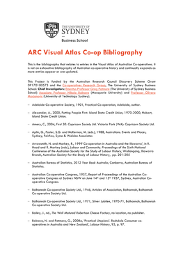 ARC Visual Atlas Co-Op Bibliography