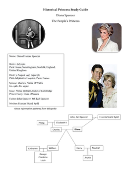 Diana Spencer Study Guide