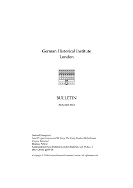 German Historical Institute London Bulletin, Vol 35, No