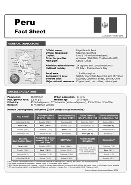 Fact Sheet Last Update: October 2010