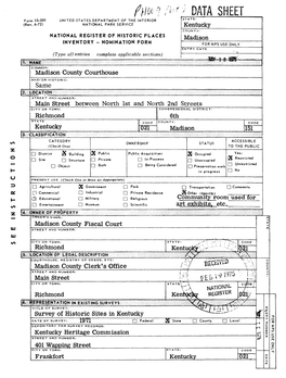 DATA SHEET Form 10-300 UNITED STATES DEPARTMENT of the INTERIOR STATE: (Rev