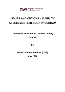 Issues and Options – Viability Assessments in County Durham