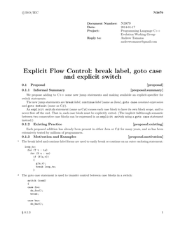 Explicit Flow Control: Break Label, Goto Case and Explicit Switch