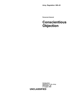 AR 600-43. Conscientious Objection