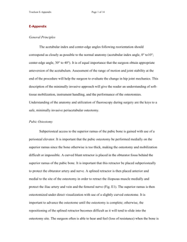 General Principles the Acetabular Index and Center-Edge Angles