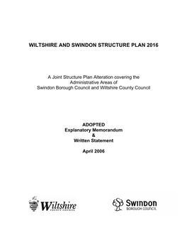 Wiltshire and Swindon Structure Plan 2016