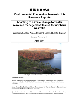 Climate Change for Water Resource Management: Issues for Northern Australia