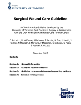Surgical Wound Care Guideline