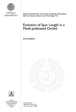 Evolution of Spur Length in a Moth-Pollinated Orchid
