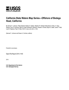 California State Waters Map Series—Offshore of Bodega Head, California