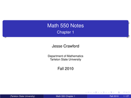 Math 550 Notes Chapter 1