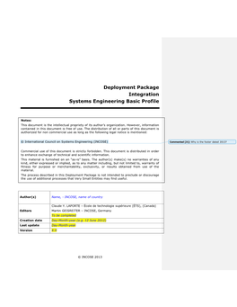 Deployment Package – Software Requirements Analysis
