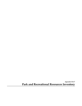 Park and Recreational Resources Inventory