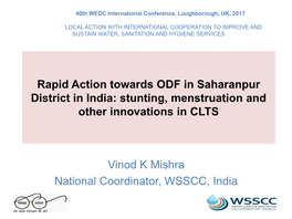 Rapid Action Towards ODF in Saharanpur District in India: Stunting, Menstruation and Other Innovations in CLTS