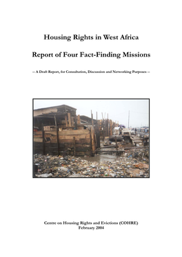 Housing Rights in West Africa Report of Four Fact-Finding Missions