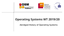 Operating Systems WT 2019/20