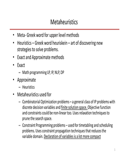 Metaheuristics